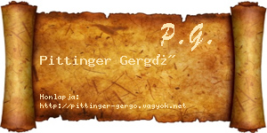 Pittinger Gergő névjegykártya